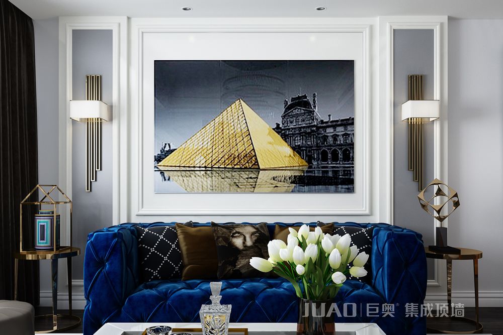 歐式沙發背景2-裝配式整裝定制-巨奧集成頂墻