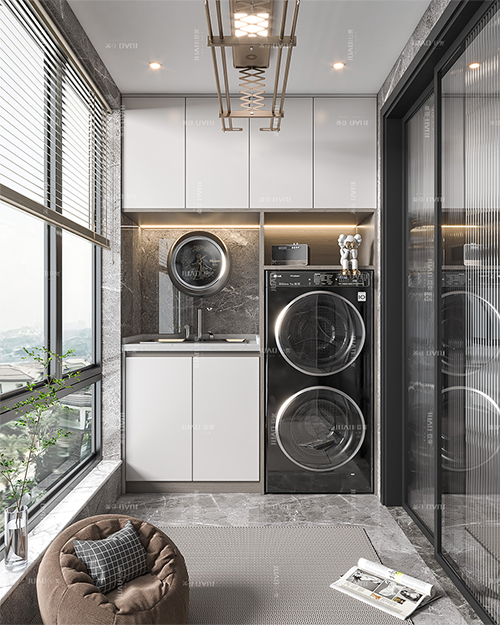 全鋁陽(yáng)臺(tái)柜 洗衣柜一體柜子 非標(biāo)定制柜 防火阻燃